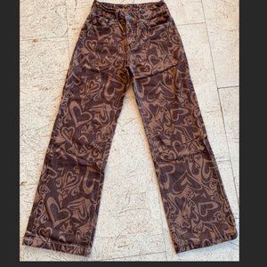 Ragged Priest Brown Hearts Baggy Jeans 24